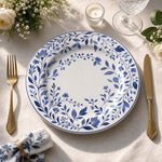 Blue and White China Floral Charger Plate – Delft Ceramic Underplate for Wedding & Dinner - MintiHome