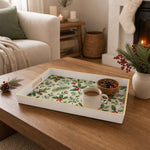 Christmas Holly Plastic Serving Tray – Pine & Berry Wreath - MintiHome