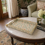 Coral Chrysanthemum Floral Rectangular Tray | Table Decor - MintiHome
