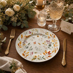 Thanksgiving Watercolor Autumn Leaves Charger Plate – Berries & Wildflower Harvest Decor - MintiHome