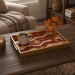 Maple Leaf Glass Serving Tray – Red Wave Canadian Flag - MintiHome