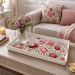 Watercolor Peony Plastic Serving Tray – Pink Floral Pattern - MintiHome
