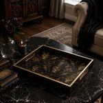 Gothic Skull Decorative Tray with Gold Accents - MintiHome