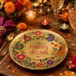 Gold Diwali charger plate with