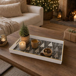 White Gold Vintage Christmas Tree Tray Weathered Wood Holiday - MintiHome