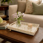 Blush Pink Acanthus Floral Rectangular Tray | Table Decor - MintiHome