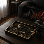 Elegant Halloween Decorative Tray with Gold Accents - MintiHome