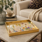 Ramadan Mosque Lantern Serving Tray with Gold Frame | Minti Home - MintiHome