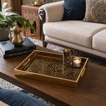 Islamic Glass Serving Tray – Black Gold Arabic Calligraphy - MintiHome