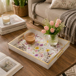 Easter Bunny Decorative Tray with Floral Artwork - MintiHome