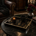 Gothic Skull Decorative Tray with Gold Accents - MintiHome