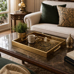 Islamic Glass Serving Tray – Black Gold Arabic Calligraphy - MintiHome