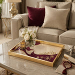 Qatar Flag Wind Glass Serving Tray – Falcon Skyline - MintiHome