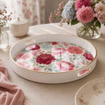 Watercolor Peony Plastic Serving Tray – Pink Floral Pattern - MintiHome