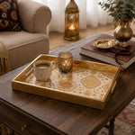 Islamic Geometric Gold Decorative Tray with Crescent Medallions | Minti Home - MintiHome