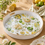 Lemon and Lime Citrus Kitchen Decorative Tray with Gold Trim - MintiHome