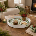 Christmas Holly Plastic Serving Tray – Pine & Berry Wreath - MintiHome