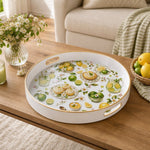Lemon and Lime Citrus Kitchen Decorative Tray with Gold Trim - MintiHome