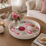 Watercolor Peony Plastic Serving Tray – Pink Floral Pattern - MintiHome