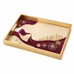 Qatar Flag Wind Glass Serving Tray – Falcon Skyline - MintiHome