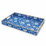 Ramadan Decorative Plastic Serving Tray – Cobalt Flowering Vine - MintiHome