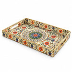 Ramadan Decorative Plastic Serving Tray – Iznik Carnation Tulip Spray - MintiHome