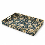 Ramadan Decorative Plastic Serving Tray – Navy Daisy Trellis - MintiHome