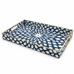 Ramadan Decorative Plastic Serving Tray – Navy Ogee Starburst - MintiHome