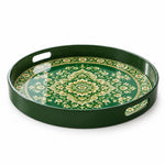 Ramadan & Eid al-Fitr Plastic Serving Tray – Emerald Mandala Bloom - MintiHome
