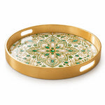 Ramadan & Eid al-Fitr Plastic Serving Tray – Jewelled Emerald Lattice - MintiHome
