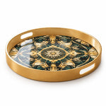 Ramadan & Eid al-Fitr Plastic Serving Tray – Opulent Floral Medallion - MintiHome