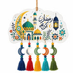 Ramadan Kareem Crescent Moon Wood Hanging Wall Decor – Dangles - MintiHome