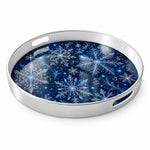 Silver Blue Christmas Serving Tray – Sparkle Snowflake - MintiHome