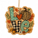 Thanksgiving LOVE MDF Wood Hanging Wall Decor – Pumpkin Letters - MintiHome