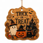 Trick or Treat MDF Wood Hanging Wall Decor – Ghost Pumpkin - MintiHome