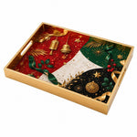 UAE Gold Bell Glass Serving Tray – Festive Bows - MintiHome