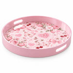 Valentine's Day Plastic Serving Tray – Bows and Cherries - MintiHome