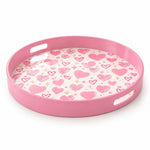 Valentine's Day Plastic Serving Tray – Pink Heart Confetti - MintiHome