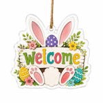 Welcome Bunny Ears Easter Acrylic Hanging Wall Decor – Spring - MintiHome