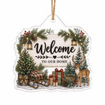 Welcome Home Christmas Acrylic Hanging Wall Decor – Rustic Holiday - MintiHome