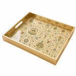 William Morris Floral Glass Serving Tray Gold Frame - MintiHome