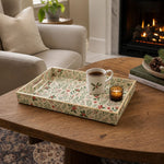 Christmas Holly & Floral Plastic Tray – Festive Serving Platter - MintiHome
