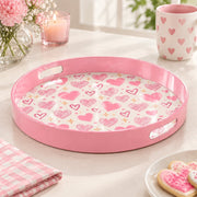 Valentine's Day Plastic Serving Tray – Pink Heart Confetti - MintiHome