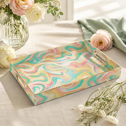 Daily Decorative Plastic Serving Tray – Mint Liquid Marble - MintiHome