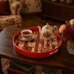 Red Plaid Peony Floral Plastic Serving Tray – Vintage Folk - MintiHome