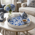 Blue and White China Bird Wedding Plastic Serving Tray Rectangular - MintiHome