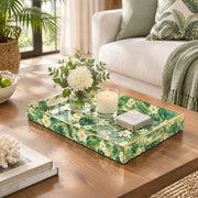 Daily Decorative Plastic Serving Tray – Golden Plumeria Jungle - MintiHome