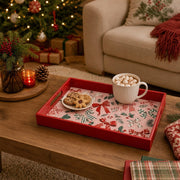 Red Plaid Bow Christmas Plastic Serving Tray – 40x26 - MintiHome