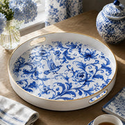 Blue and White China Bird Wedding Plastic Serving Tray Rectangular - MintiHome