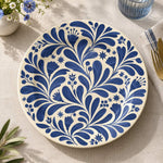 Daily Decorative Charger Plate – Navy Folk Fern Pattern - MintiHome